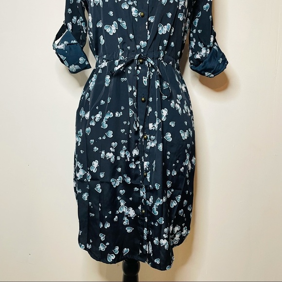 Maison Jules Blue Floral Long Sleeve Dress - Picture 3 of 11